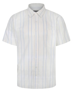 Bigdude Lightweight Short Sleeve Striped Summer Shirt White